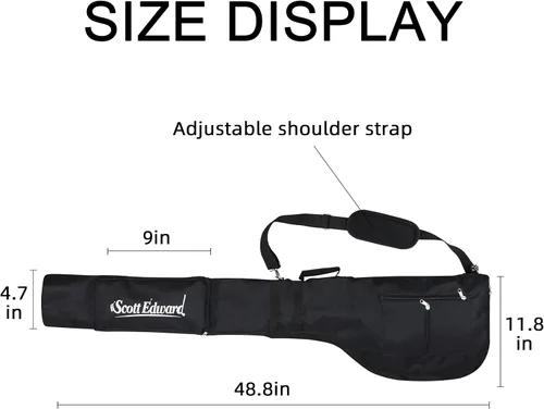 Miniatura 4 de Scott Edward Foldable Golf Club Carry Bag, Portable Sunday Pencil Bag, Lightweight Waterproof Training Case, Holds 7-12 Clubs