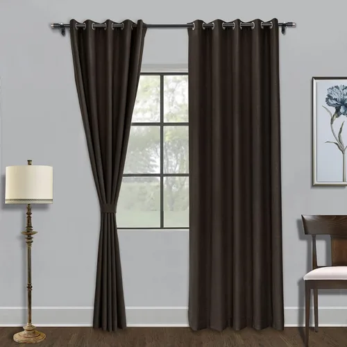 Miniatura 19 de Fcosie Cortinas opacas de 84 pulgadas de largo con textura de lino, con aislamiento térmico, con ojales en la parte superior con forro opaco blanco