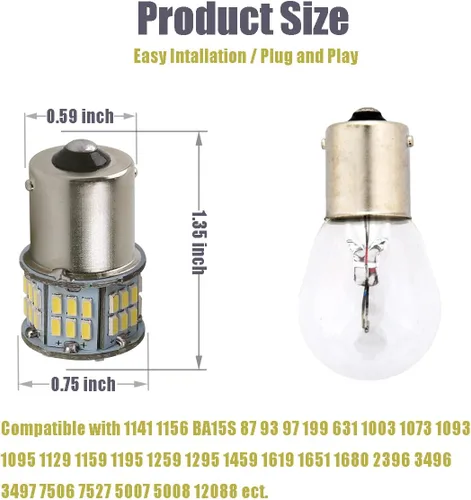 Miniatura 4 de KISLED Luces LED Interiores para RV de 12V, 20 Paquetes de Bombillas LED 1141 1156 1003 1073 BA15S 7506 para RV Caravana Remolque Barco Maletero