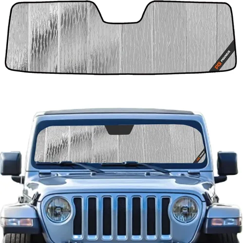 Miniatura 12 de Protección solar para parabrisas Pigenius para Jeep Wrangler JL 2018-2025, protector solar para ventana delantera Gladiator 2020-2025 - AstraGuard