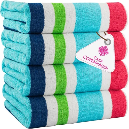 Miniatura 37 de CASA COPENHAGEN Juego de 6 toallas de palomitas de maíz, color azul polvoriento, 21.16 oz/m², 2 toallas de baño, 2 toallas de mano y 2 toallas