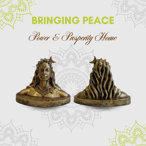Miniatura 5 de Vedic Charya - Estatua de Adiyogi Shiva de 4.5 pulgadas - Ídolo de resina hecho a mano de Mahadev Dhyana Mudra para tablero del coche, escritorio
