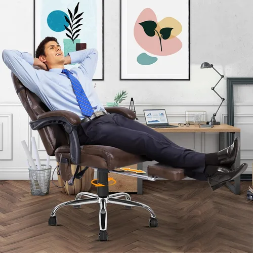 Miniatura 2 de NOBLEMOOD Silla de oficina de masaje amasado con función de calefacción, respaldo 3D, silla de oficina ergonómica de escritorio de masaje, silla