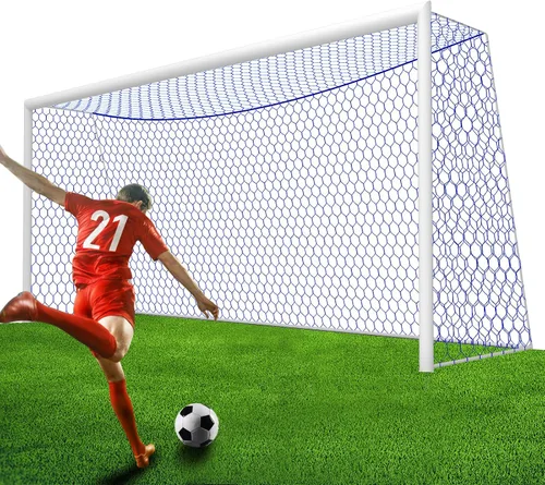 Repuesto de red de portería de fútbol profesional de 24 x 8 pies, 18.5 x 6.5 pies [nailon de 0.157 in, 4 pulgadas hexagonal], resistencia a la
