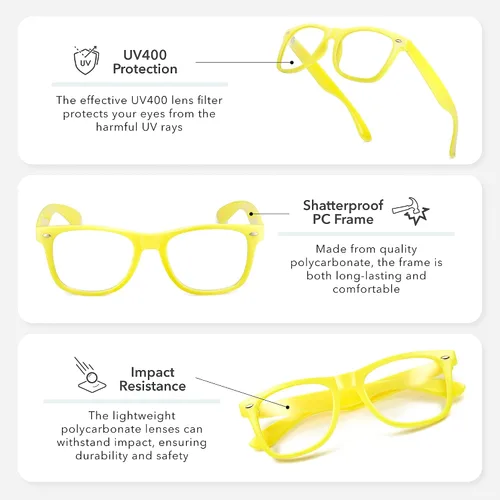 Miniatura 3 de LEICO FASHION Lentes transparentes sin receta retro para hombres y mujeres, lentes falsos para disfraz de cosplay