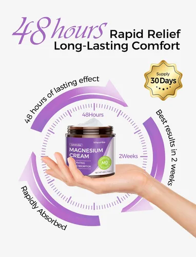 Miniatura 3 de stilip Crema Tópica Natural de Magnesio para el Sueño, Loción Nocturna de Magnesio para el Dolor y Calambres en las Piernas, Relajación Muscular
