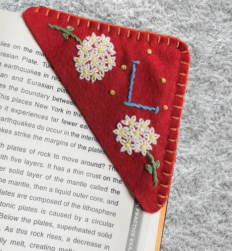 Miniatura 30 de Marcapáginas de esquina bordadas a mano personalizadas, Marcadores para mujeres, Marcador personalizado para los amantes de los libros, lindo Verde