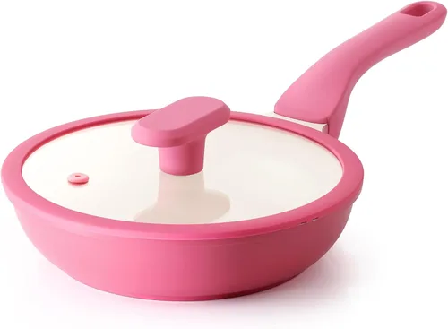 Miniatura 14 de PRICUSIS Sartén Antiadherente con Tapa, Sartén Saludable, Sartén para Huevos Antiadherente, Sartén para Tortillas, Sartén de Chef, Libre de PFOA