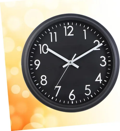 Miniatura 4 de Amosfun Reloj de pared silencioso redondo de 10 pulgadas con pilas Reloj de cuarzo para sala de estar dormitorio Negro