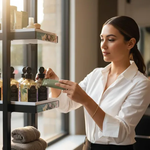 Miniatura 6 de Azar Displays, 655000, torre de exhibición al por menor con 3 niveles, estantes altos para cosméticos, soporte de exhibición de belleza