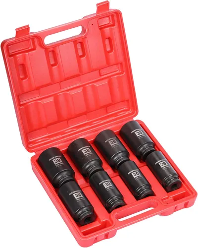 Miniatura 6 de MIXPOWER Juego de llaves de impacto profundo de 8 piezas, 1/2 pulgada, 12 puntos, métrico, CR-MO, 29,30 32 34 35,36,38,39 in, juego de llaves