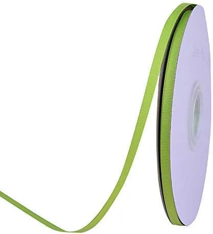 Ribest Cinta de grogrén verde manzana, 1/4 de pulgada, 50 yardas, cinta verde manzana para envolver regalos, ramo de flores, lazos para el pelo,