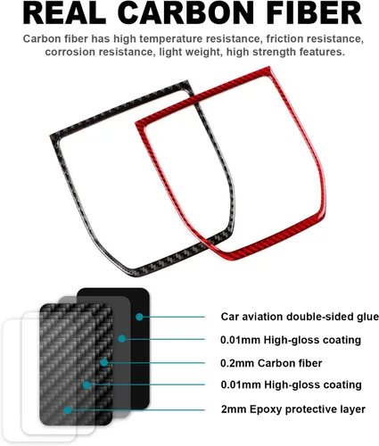 Miniatura 6 de AIRSPEED Adhesivo de fibra de carbono para Subaru WRX/WRX STI 2022 2023, marco de marco, accesorios de consola central de automóvil, color negro