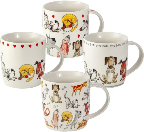 Miniatura 2 de SPOTTED DOG GIFT COMPANY Tazas para perros, juego de 4 tazas de café de 12 onzas, divertidas tazas de té de cerámica con temática de perros, aptas
