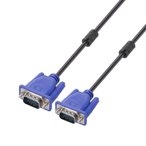 ENUODA Cable VGA azul de 15 pines macho a macho Cable de monitor de computadora Cable de cable, 4.9 pies