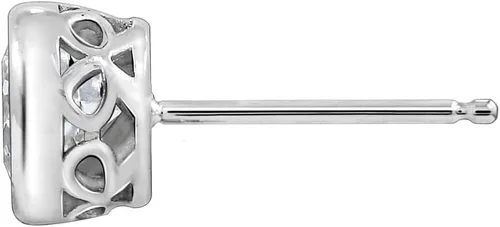 Miniatura 2 de Tienda Collection Platinum or Gold Plated Sterling Silver Bezel Set Stud Earrings made with Infinite Elements Zirconia