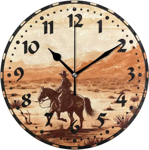 Miniatura 13 de Reloj de pared con patrón de flores mexicanas, silencioso sin tictac de 10 pulgadas, funciona con pilas, reloj fácil de leer para decoración