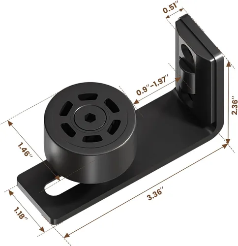 Miniatura 5 de Guía de suelo ajustable para puerta corrediza de granero, guía de suelo de granero montado en la pared, con parte inferior plana al ras (negro)