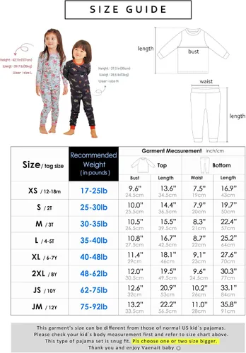 Miniatura 5 de VAENAIT BABY Toddler Kids Boys Girls 100 Cotton Jaws Truck Dino Snug fit Sleepwear Pajama Pjs Set