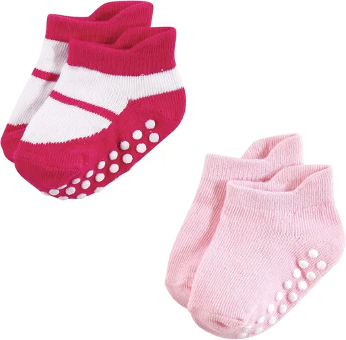 Miniatura 4 de Hudson Baby Calcetines antideslizantes unisex para bebé, Rosado Rosa Negro