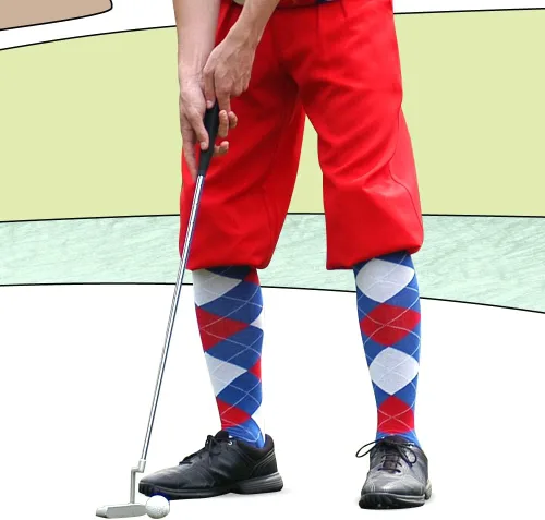Miniatura 6 de Golf Knickers Calcetines coloridos de algodón hasta la rodilla para hombres, mujeres y jóvenes (AA-ZZ)