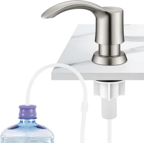 Miniatura 12 de Dispensador de Jabón para Fregadero de Cocina GAGALIFE con Botella Grande (Níquel Cepillado), Dispensador de Jabón Integrado para Fregadero