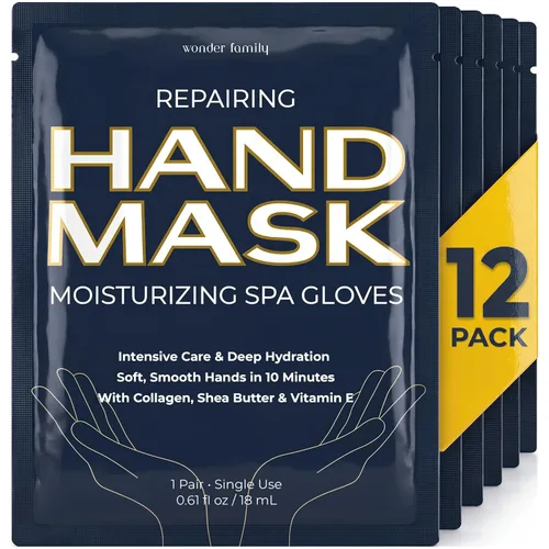 Miniatura 9 de Máscara de mano – Guantes hidratantes de colágeno, reparar máscaras de manos de 10 minutos o durante la noche con manteca de karité y vitamina E