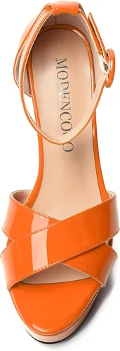 Miniatura 17 de MODENCOCO Sandalias de boda con correa de tobillo sexy para mujer, con plataforma y puntera abierta, tacón de aguja y tacón alto, zapatos de vestir