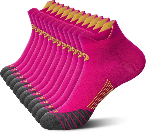 Miniatura 15 de Calcetines de compresión al tobillo PAPLUS para hombres y mujeres 2/4/6 pares, calcetín de compresión de corte bajo para correr con soporte