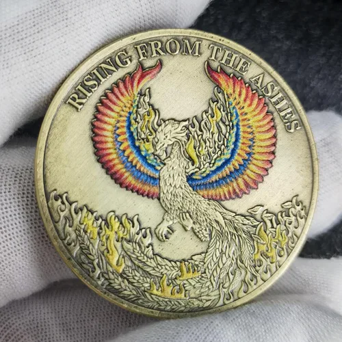 Miniatura 7 de Phoenix Rising Lucky Coin Serenity Prayer Sobriety Coin Regalos sobrios para hombres o mujeres, Medallón AA de recuperación de adicciones