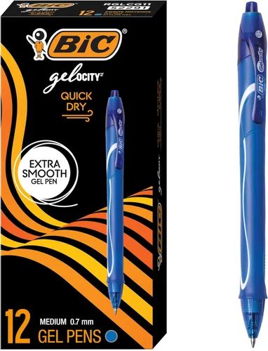 Miniatura 11 de BIC Gel-Ocity - Bolígrafos de gel de secado rápido, punta media retráctil (0.028 in), bolígrafo de gel de tinta negra, 12 unidades, paquete de 18