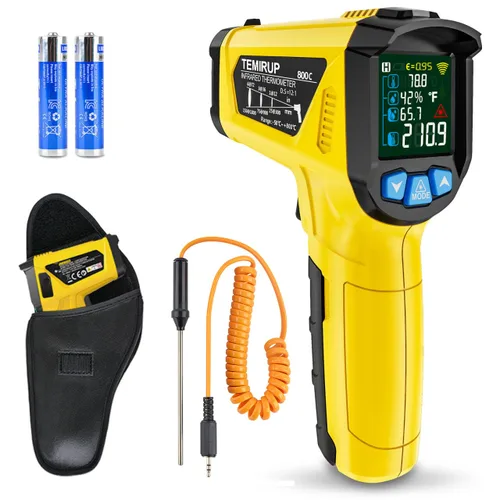 Miniatura 12 de Pistola Termómetro Infrarrojo MESTEK, Termómetro Láser Digital sin Contacto con LCD a Color para Cocina, Reparaciones Domésticas, Medición