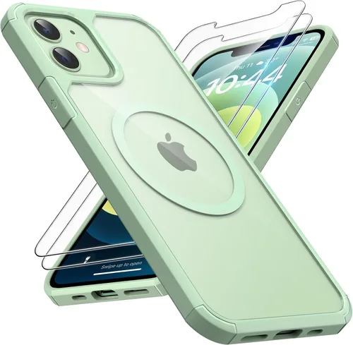 Miniatura 69 de TAURI Funda magnética 2 en 1 transparente para iPhone 14 Pro, compatible con Magsafe [no amarillenta] con protector de pantalla, protección de grado