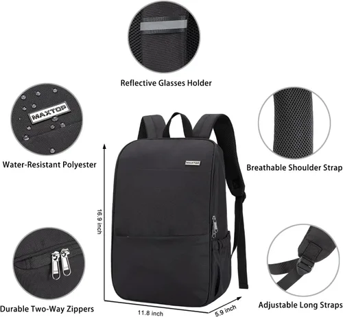 Miniatura 3 de MAXTOP Mochila para computadora portátil de viaje, mochilas de negocios con puerto de carga USB, resistente al agua, mochila para escuela y Negro