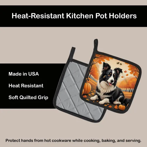 Miniatura 2 de Caroline's Treasures DAC1022PTHD Border Collie - Juego de soportes para ollas resistentes al calor, almohadillas calientes para horno, para cocinar