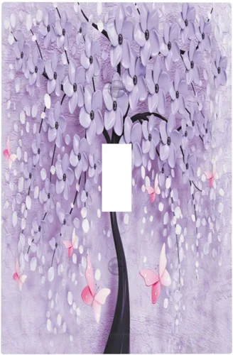 Miniatura 14 de Cubierta para Interruptor de Luz Árbol Morado 3D de 2 Gang Placa de Pared Placa de Interruptor de Luz Doble Toggle Cubiertas Decorativas