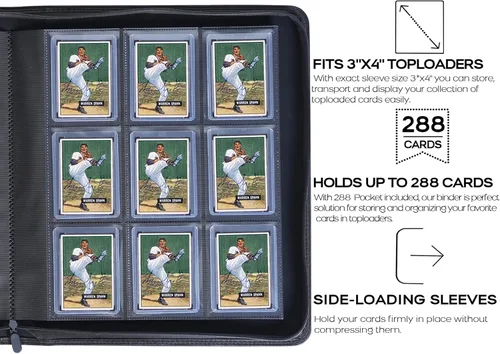 Miniatura 3 de Carpeta Toploader D DACCKIT, contiene 288 cargadores superiores - Carpeta de 9 bolsillos con cargador superior para portatarjetas rígidos de 3" x 4