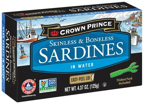 Miniatura 13 de Crown Prince Sardinas naturales sin piel y sin hueso en aceite de oliva puro, latas de 3.75 onzas (paquete de 12)