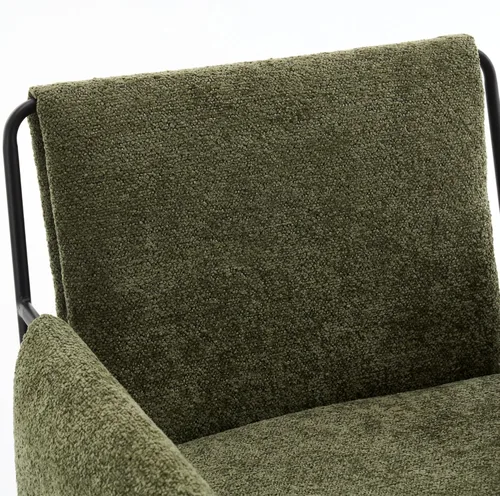 Miniatura 5 de Rowill Silla de oficina moderna, silla de escritorio giratoria, tela Green Boucle, altura ajustable, capacidad de 300 libras, ruedas, reposabrazos
