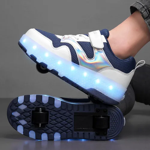 Miniatura 6 de HHSTS Zapatos para niños – Nuevos mejorados con ruedas zapatos de luz LED de colores patines rodantes brillantes zapatos de patinar regalos simples