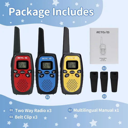 Miniatura 7 de Retevis RT628S Walkie Talkies, RT628 2.0 versión más reciente radios portátiles FRS bidireccionales, modo seguro, manos libres VOX, walkie talkies