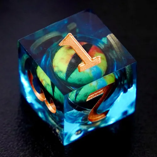Dados de Borde Afilado DND, Juego de Dados de Ojo DND, Dados de Ojo de Dragón de Núcleo Líquido para Juegos de Rol de Mesa (Borde Afilado, Dados de