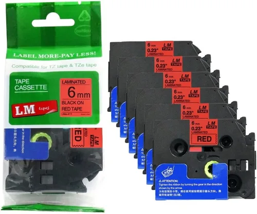 Miniatura 56 de Paquete de 1 unidad LM Tapes LMe511 Premium de 1/4 de pulgada con impresión negra en etiqueta azul compatible con Brother TZe-511 P-Touch, incluye