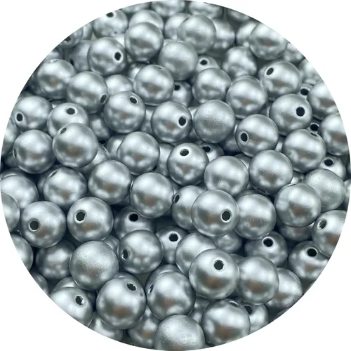 Miniatura 15 de 100 cuentas de perlas para manualidades, perlas de resina de 0.47 pulgadas para hacer joyas, cuentas redondas a granel con agujero para collares
