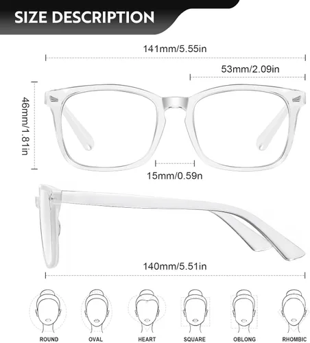Miniatura 2 de Reading Glasses for women Blue Light Blocking Glasses Filter UV Square Lightweight Readers Glasses for Men and Women Transparente