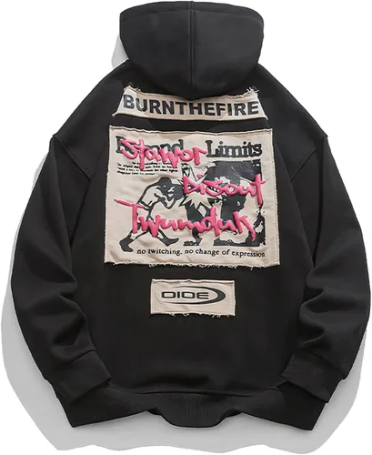 Aelfric Eden Graphic Hoodies for Men Vintage Printed Hoodie Sweatshirt Oversized Long Sleeve Streetwear Hooded Clothes