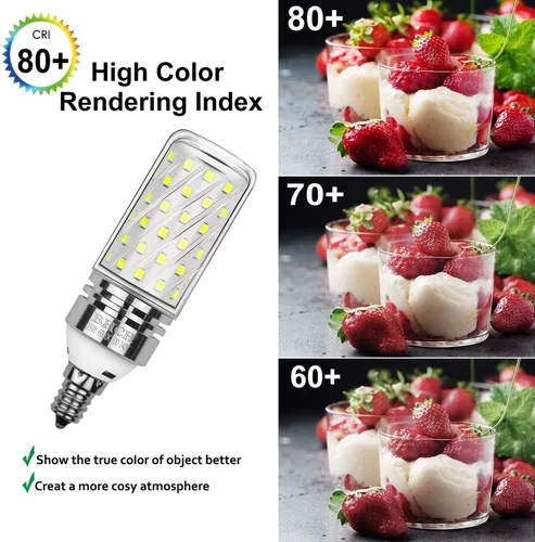 Miniatura 4 de Bombillas LED E12, 15 W, luz blanca diurna de 6000 K, 1500 lm, bombillas de rosca Edison pequeñas, equivalente a incandescente de 120 W, paquete de 4
