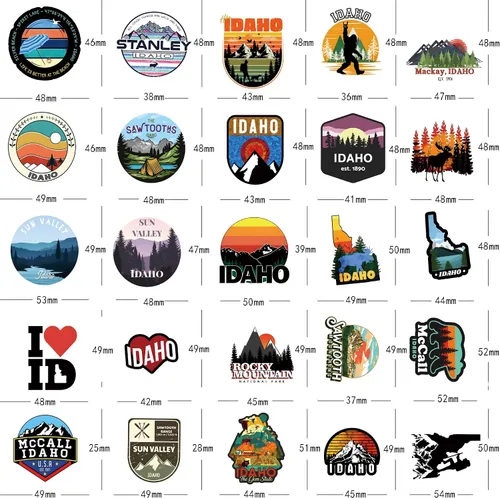Miniatura 2 de Idaho State Stickers 60 calcomanías de viaje estéticas impermeables paquete de calcomanías de vinilo para botella de agua, laptop, taza, teléfono
