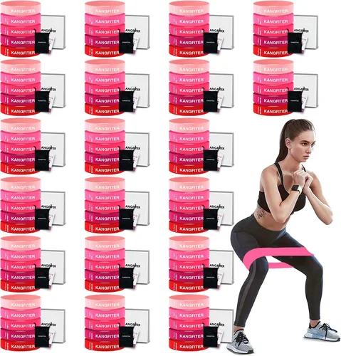 Miniatura 12 de KANGFITER 100 bandas de resistencia a granel de látex, juego de bandas de ejercicio para miembros del gimnasio, clase deportiva, regalo