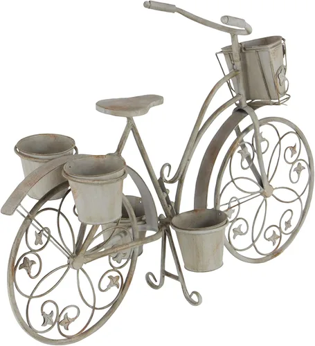 Miniatura 3 de Deco 79 68767 pie metálico para bicicleta, 36 x 26 pulgadas Gris